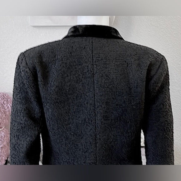 Sandro Nikita Tweed Blazer Jacket Velour Collar Black Color FR. Size 36 = US 2 - Picture 8 of 12